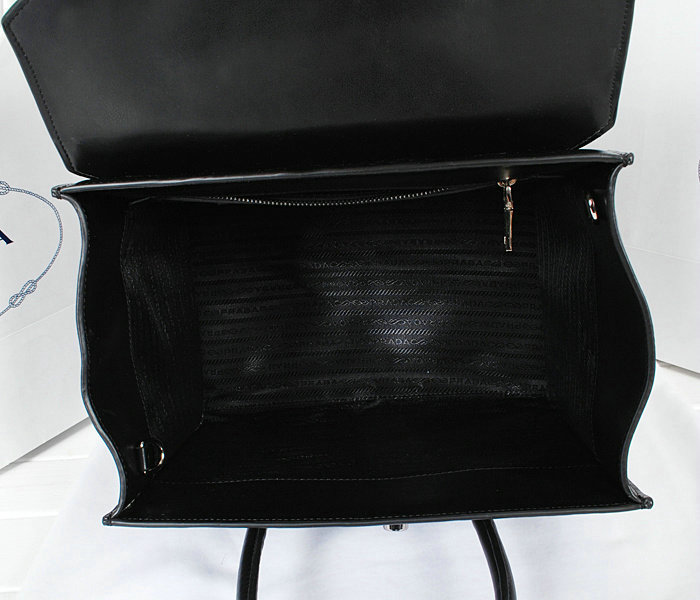 2014 Prada original leather tote bag BN2619 black